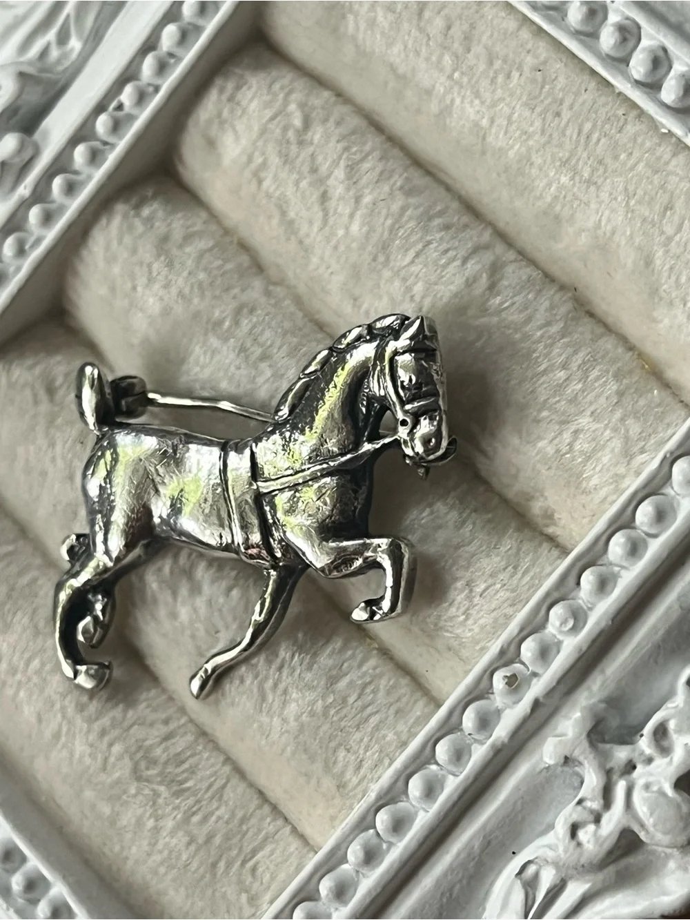 Vintage Rare Guglielmo Cini Horse Brooch Sterling Silver Horse pin 1.10” 6.41g